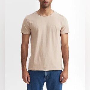 GABBA Men’s Konrad Slub Tee Short Sleeve Shirt Tan Cotton Size Large 1102